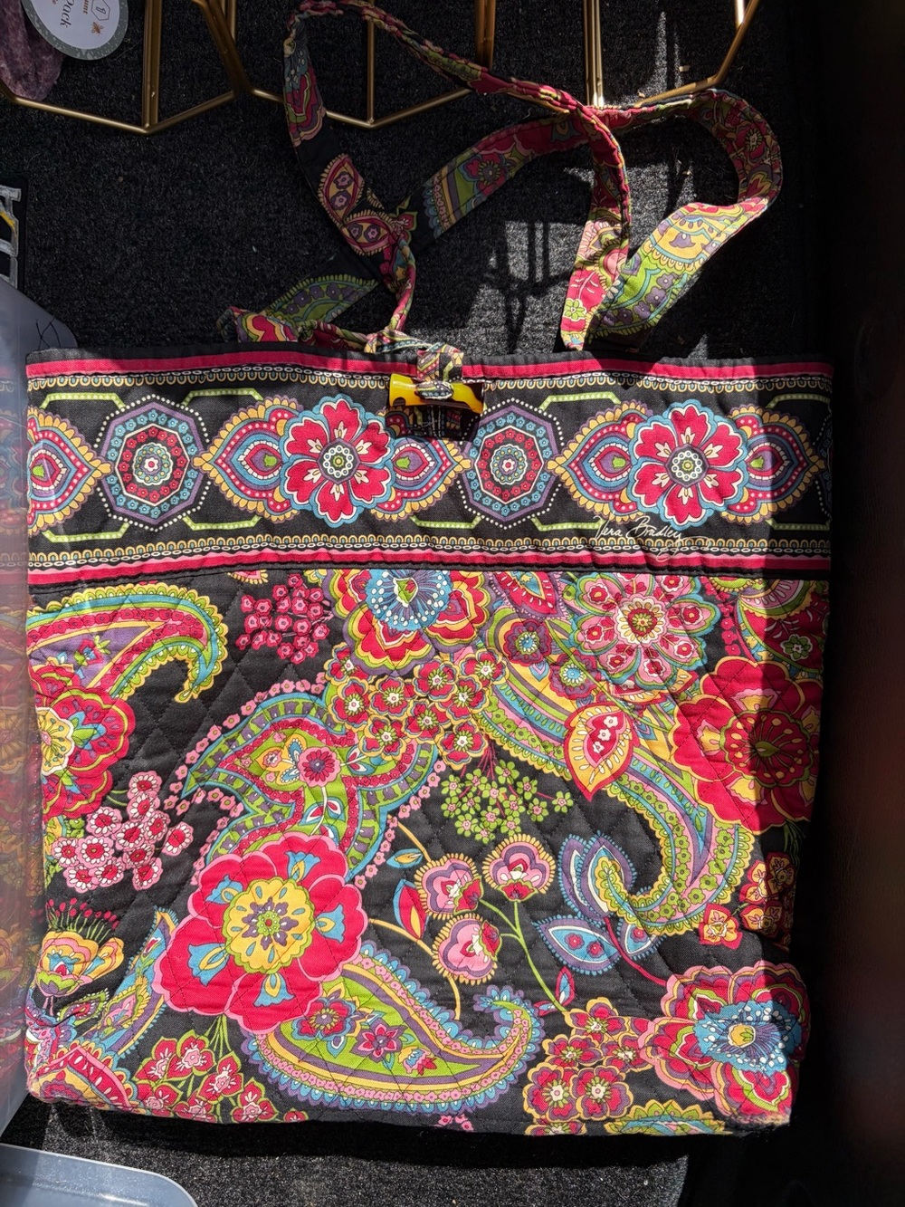 Vera Bradley Floral Paisley Tote Bag | Multicolor Quilted Cotton Shoulder Bag
